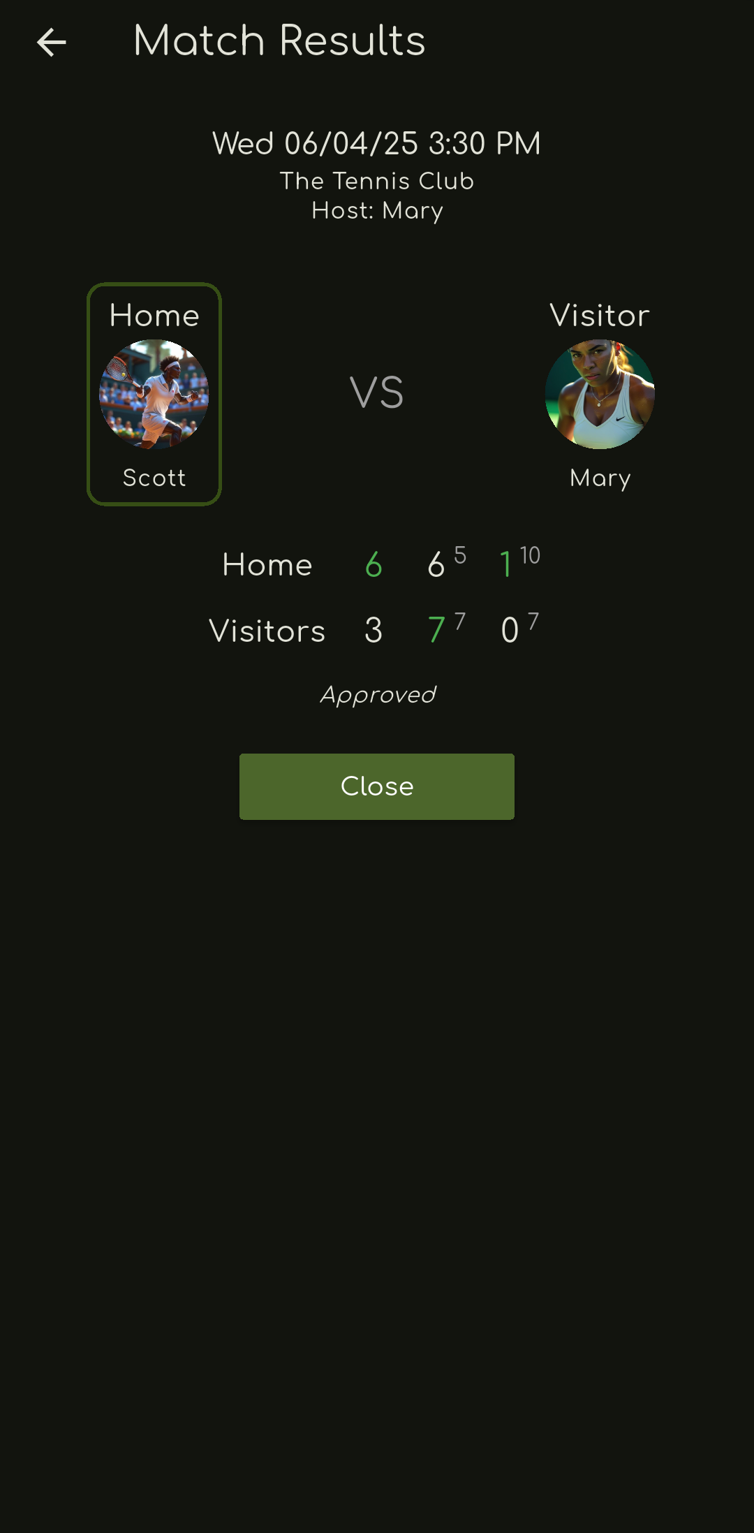 Match Results